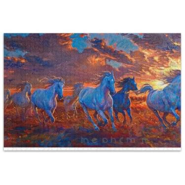 Imagem de Pintura de animais, cavalos, 500 peças, quebra-cabeças para adultos, família, elefante, branco, presentes, quebra-cabeça, arte, pintura