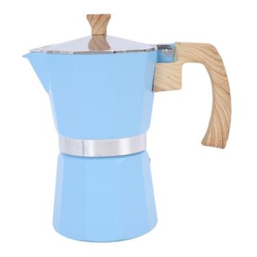 Imagem de aqxreight Máquina de café Expresso Com Fogão, Panela Com Design de Válvula única para Extração Otimizada, Cafeteira de Liga de Alumínio de 300 Ml para Casa e Acampamento, Azul
