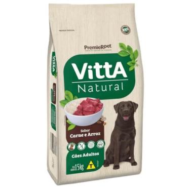 Imagem de Ração Vitta Natural Cães Adultos Carne & Arroz 15 kg - PREMIER