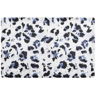 Imagem de TSENQUE Capacho personalizado leopardo aquarela outono bonito capacho para ambientes externos, tapete de porta frontal de outono tapetes engraçados fora antiderrapante, 81 cm x 50 cm