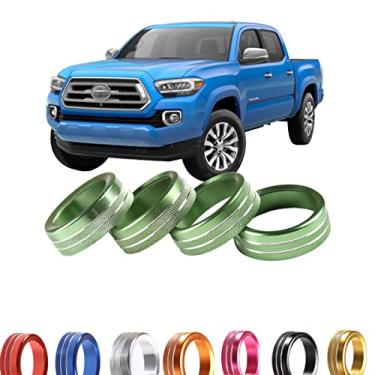 Imagem de Botão de CD de interruptor automático de ar condicionado compatível com Toyota Tacoma 2016 2017 2018 2019 2020 Acessórios de liga de alumínio combinando para capas de console central interior Tacoma