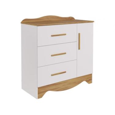Imagem de Cômoda de Bebê 3 Gavetas Moveis Peroba Harmonia - Móveis Peroba, Branc