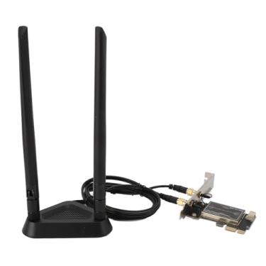 Imagem de Generic Placa WiFi Pcie, Adaptador de Rede Sem Fio Pcie de Longo Alcance Com Antena Dupla de 8DB Plug and Play para Jogos de PC (com base de antena removível)