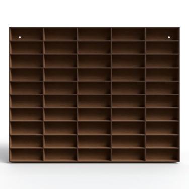 Imagem de Expositor Porta Carrinhos Prateleira Com Divisórias Nicho Organizador Suporte| Modelo Moderno Preto (Montagem na Parede) | para Fãs e Colecionadores(Marrom)