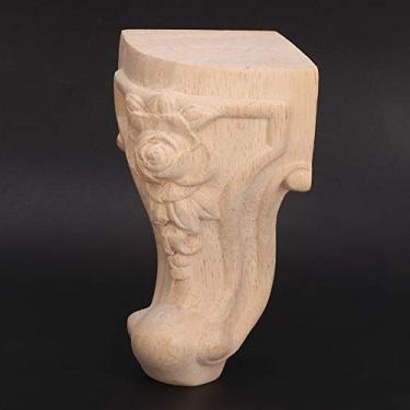 Imagem de GLOGLOW Pernas de Decoração de Plantas Artificiais, Madeira Maciça, Estilo Europeu, 4 Peças, 12x6cm, para Armário, Mesa e sofá, Móveis de Madeira Esculpida Nan (10 * 5cm)