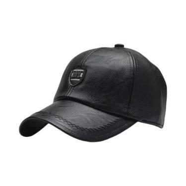 Imagem de Boné de Beisebol Casual de Couro PU - Ajustável - Proteção Solar para 