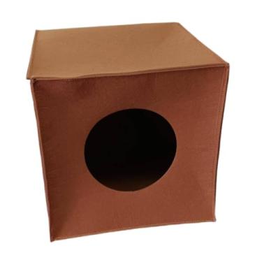 Imagem de Whtkoph Casinha para Gatos, Condomínio Dobrável para Gatinhos, Esconderijo Autoaquecido para Gatos, Caverna para Gatos, Refúgio para Gatinhos em Ambientes Int, Marrom