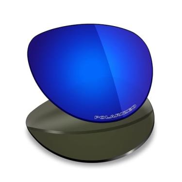 Imagem de Mryok Lentes de substituição femininas para óculos de sol Oakley Feedback OO4079, HD Polarized, resistente a impactos e ajuste perfeito, Espelhado azul escuro, One Size