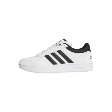 Imagem de adidas Tênis masculino clássico Hoops, Branco/preto/cinza órbita, 39