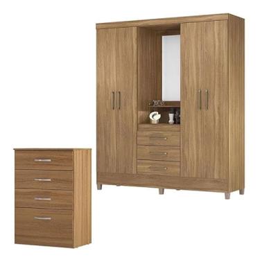 Imagem de Cômoda Astral e Guarda Roupa Casal Capelinha PÃ:copyright:rsia Amêndola Touch - Demóbile