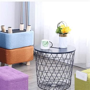 Imagem de Banco de apoio para os pés/descanso para os pés banco pequeno para uso doméstico, banquinho baixo simples, banquinho redondo, sala de estar, mesa de chá, banco pequeno, banquinho para pés (cor: verde1