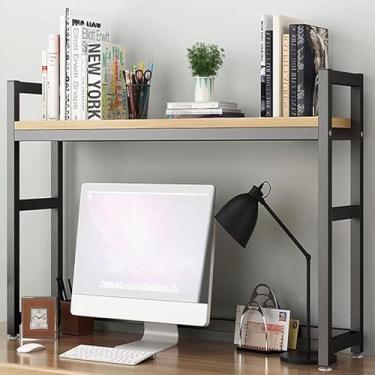 Imagem de Estante de mesa para mesa de computador – suporte organizador de mesa ajustável, estante de metal para mesa de computador, prateleira multiuso de bancada, para casa, escritório/prateleira de exibição