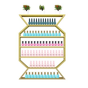 Imagem de Prateleiras de metal para guardar esmaltes de parede, prateleira organizadora de esmalte de metal, 6 camadas, prateleira de exibição de parede, prateleira de perfume, organizador de especiarias de