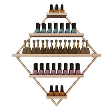 Imagem de Prateleiras de metal de armazenamento de esmaltes de parede de 5 camadas de metal para parede, suporte de exibição de esmalte de unha, prateleira de combinação de perfume de óleo essencial para salão