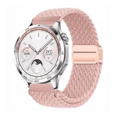 Imagem de TIOYW Pulseira respirável de nylon de 22 mm e 20 mm para Huawei Watch GT4/Pro 46 mm/GT3/GT2 2e para Samsung Watch 6/5/4/3/Gear S3 (areia rosa, para outros 20 mm)