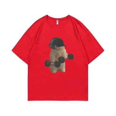 Imagem de Camiseta Feminina Casual De Verão Com Estampa De Meme De Gato Engraçad