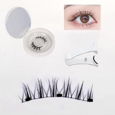 Imagem de Cílios magnéticos com aplicador, sem necessidade de cola, kit de cílios macios, cílios magnéticos reutilizáveis aparência natural