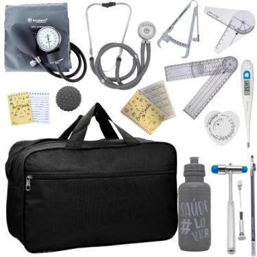 Imagem de Kit Bolsa Fisioterapia Acadêmico Martelo Buck Goniômetro Fita Imc - In