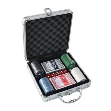 Imagem de Jogo de fichas para poker numerada na maleta com 100 fichas - QUERO PR