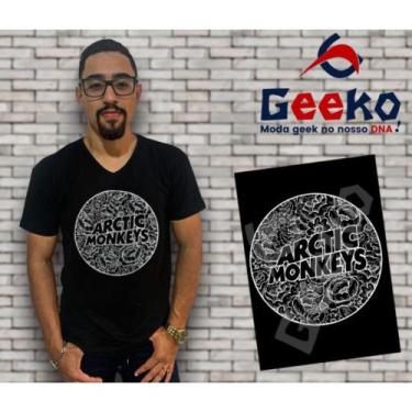 Imagem de Camiseta Arctic Monkeys Indie Alternativo Rock Geeko, Preto gola v, M