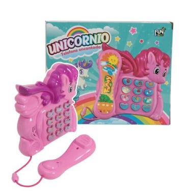 Imagem de Telefone Infantil Musical Educativo Luz E Som Cor Rosa - Toys2U