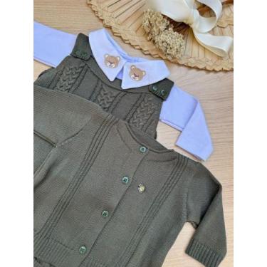 Imagem de Saída de Maternidade Menino Madrid Tricot 4 Peças Urso - Dinho'S Baby,