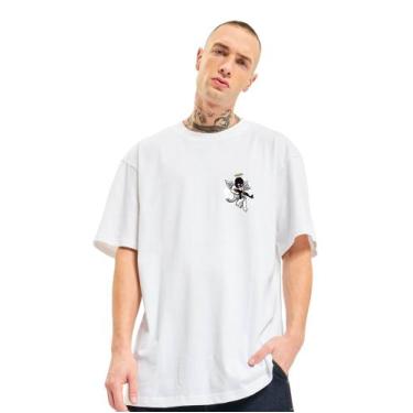 Imagem de Camiseta Oversized Unissex Anjo Bandido AK Quebrada, Branco, M