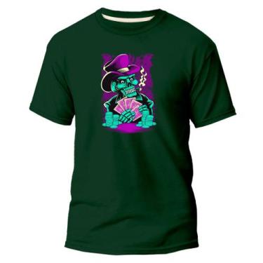 Imagem de Camiseta Básica Algodão Premium Estampa Digital Poker Verde - Pavesi, 