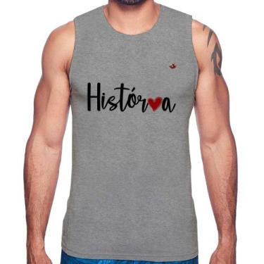 Imagem de Regata História por amor - Foca na Moda, Cinza, P