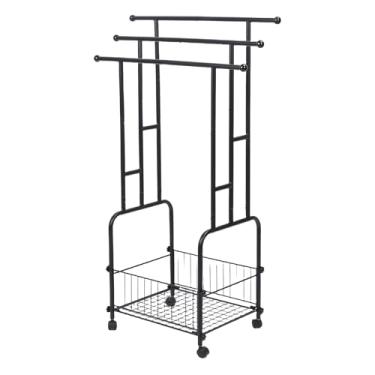 Imagem de Luocute Toalheiro de pé, Suporte para Cobertor de 3 Camadas, Expositor de Secagem Com Cesta de Armazenamento e 4 Rodas para Banheiro, Quarto, Sala de Estar, Varanda