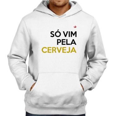 Imagem de Moletom Só vim pela cerveja - Foca na Moda, Branco, P