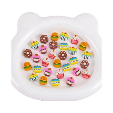 Imagem de Mini Borrachas De Frutas E Animais Em Estilo Cartoon, Pacote Com 30 Pe