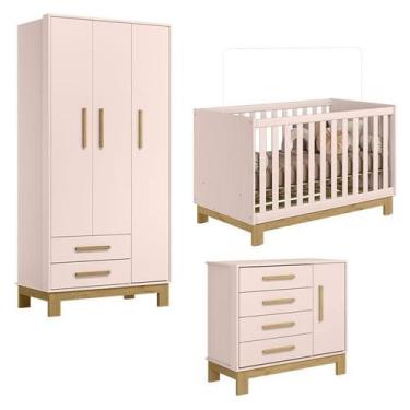 Imagem de Quarto de Bebê Q Encanto Slim Rosa Acetinado  Qmovi