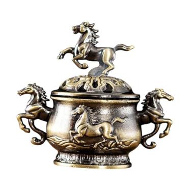 Imagem de predolo Incensário Porta-Incenso em Forma de Tigela, Vazado, com Tampa Vazada, Ornamento para Escritório, Quarto, Sala de Estar e Sala de Chá