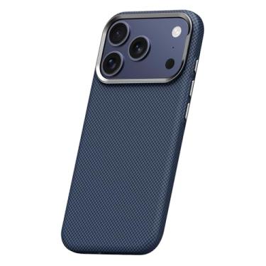 Imagem de Genérico Capa magnética para iPhone 17/17 Pro/17 Pro MAX, capa protetora para câmara de PC rígida fina à prova de impactos (azul, 17)