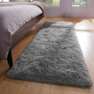 Imagem de Tapete Passadeira 2,00 x 0,60 Corredor Quarto Sala Beira de Cama Felpudo Peludo(Cinza)