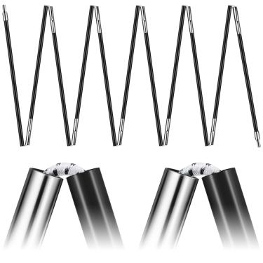Imagem de Yaocom 2 bastões de fibra de vidro de substituição de 4,4 m 8,5 mm para barraca preta pré-montados, peças de vara de acampamento para caminhadas, acampamento ao ar livre, mochilão