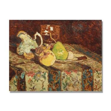 Imagem de NHLDZYH Vintage Fruta Ainda Vida Tela Retro Frutas Motivo Estilo Country Decoração de Parede para Cozinha e Sala de Jantar. A55. 40 x 50 cm. Apenas Tela
