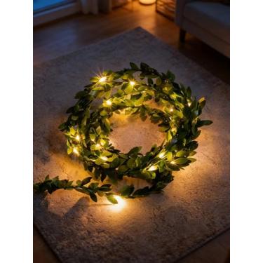 Imagem de Cordão de luz artificial de 100 LEDs, adequado para quartos, decorações de casamento, varandas e salas de estilo rústico (pilhas não incluídas)