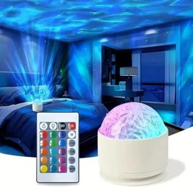 Imagem de Zyyini Projetor de Luz Noturna LED, Iluminação Ambiente Regulável RGB de 16 Cores Luz de Projetor LED Com Controle Remoto, Alimentado por USB, para Decoração de Festa de Sala de Jogos