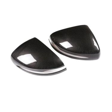 Imagem de Tampa do espelho retrovisor da porta lateral de fibra de carbono capa guarnição adesivo acessórios do carro Compatível com benz g classe w463 2019-22 gle gls(Carbon Fiber)