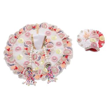 Imagem de Laddu Gopal Vestido Pano Bhagwan Poshak of God Bal Gopal Kanha Kanhaiya Dev Vastra para Estátua de Ídolo de Metal para Decoração Indiana Tradicional Holi Festival de Cores (Tamanho: - 0-1 Nº Dia- 25,4