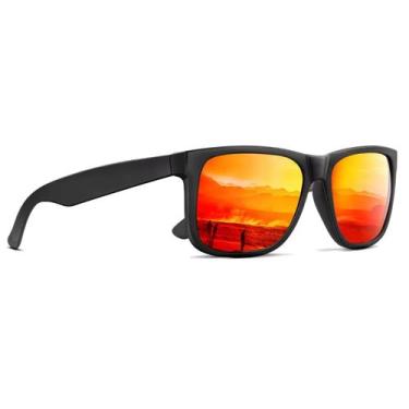 Imagem de Óculos De Sol Masculino Esportivo Polarizado Proteção UV400 Vermelho E