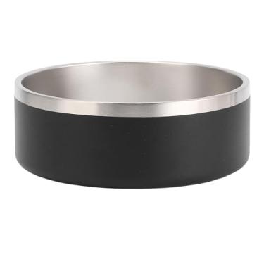 Imagem de Siwoted tigela para animais de estimação 304, aço inoxidável espessado, fundo antiderrapante, grande capacidade, tigela de comida para cães e gatos, tigela de alimentação para (Preto S(300ml))