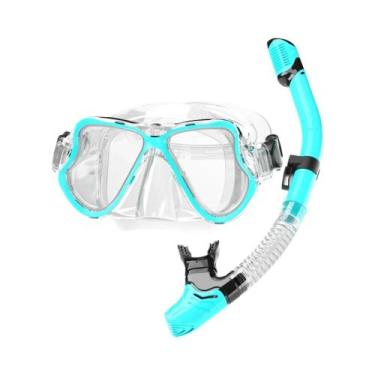 Imagem de Máscara de Snorkel Seca com Óculos de Mergulho - Ajustável, Antiembaça