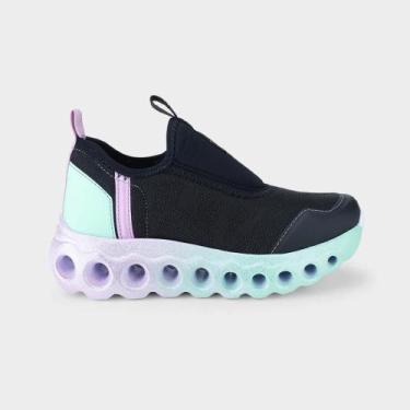 Imagem de Tênis Infantil Bibi Roller Sport Preto com Lilás, 36