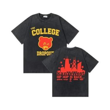 Imagem de Camiseta Masculina Oversized Vintage Com Estampa De Urso De Formatura 