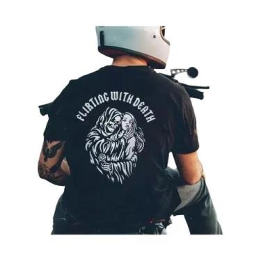 Imagem de Camiseta Masculina Oversized Gótica Harajuku Com Estampa De Caveira, M