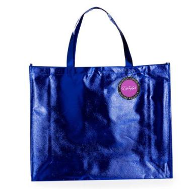 Imagem de Sacola Ecobag em TNT Premium Metalizado 40x50cm Rivera TopGet, Azul