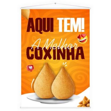 Imagem de Banner Faixa Lona Coxinha Salgado Frito Lanchonete 100x70 - DC Mult-Mí